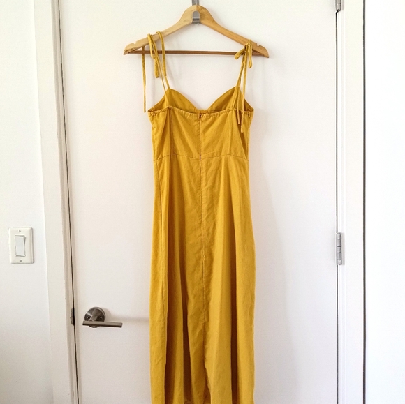 Golden turmeric cotton/linen dress (small) - Picture 5 of 6